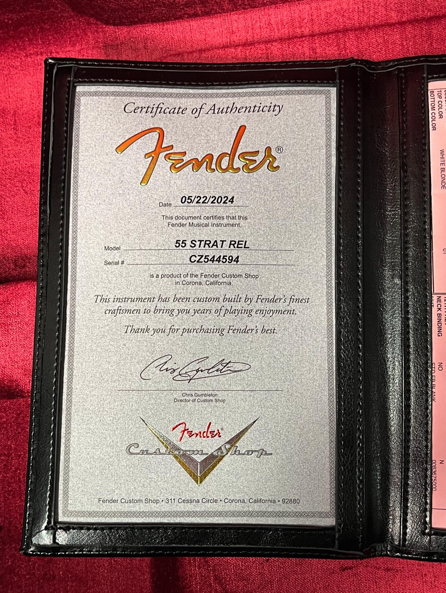 Fender 55 Strat Relic Mn WBL GHB