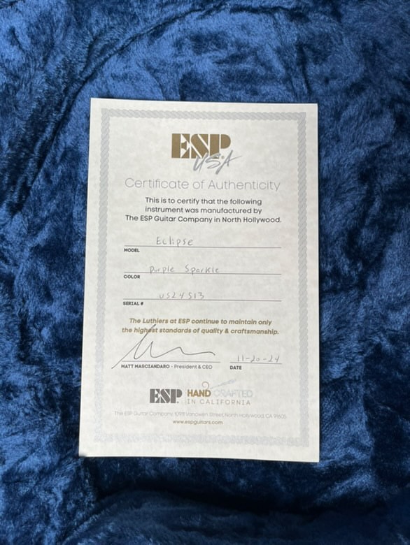 ESP USA Eclipse Purple Sparkle