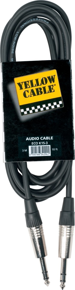 Câble audio Yellow Cable ECO K15‑3 Jack stéréo mâle / Jack stéréo mâle 3 m