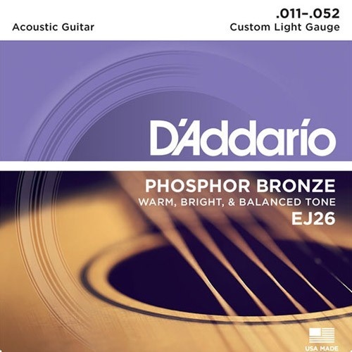 DAddario Phosphor Bronze Custom Light EJ26 11-52
