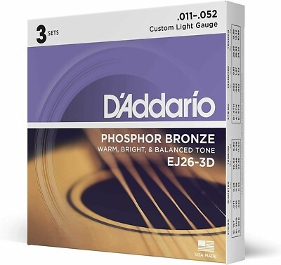 DAddario Phosphor Bronze Custom Light EJ26 11-52