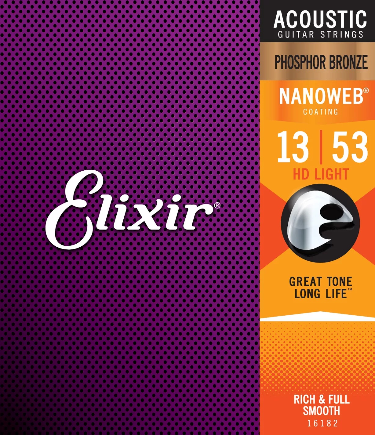 ELIXIR ACOUSTIC NANOWEB PHOSPHOR BRONZE 013‑053 CEL 16182