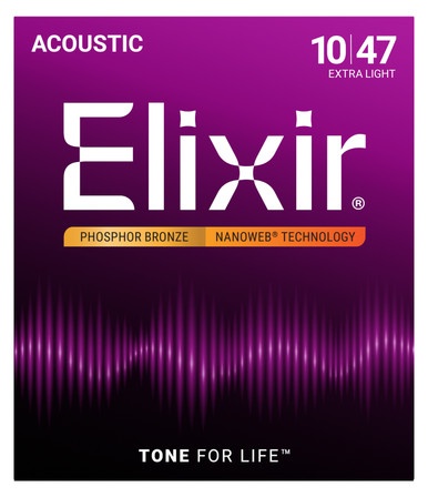 ELIXIR ACOUSTIC NANOWEB PHOSPHOR BRONZE 12-STRINGS 10‑47 CEL 16152