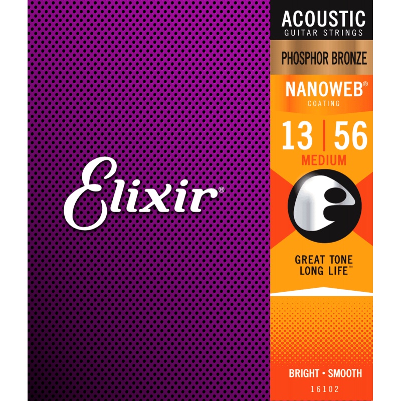ELIXIR ACOUSTIC NANOWEB PHOSPHOR BRONZE 13-56 CEL 16102