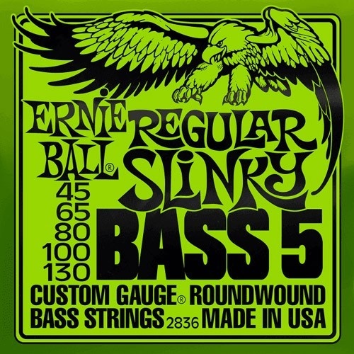 Ernie Ball Regular Slinky 5 cordes (45-130) 2836