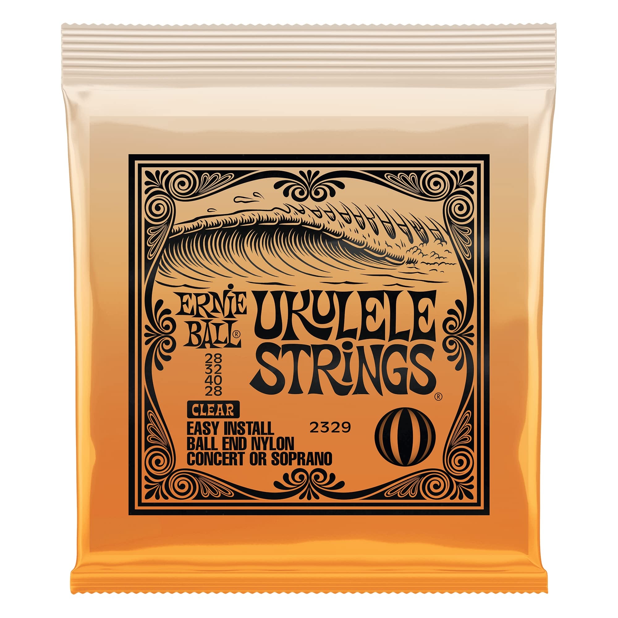 ERNIE BALL ukulélé (soprano/concert) nylon transparent