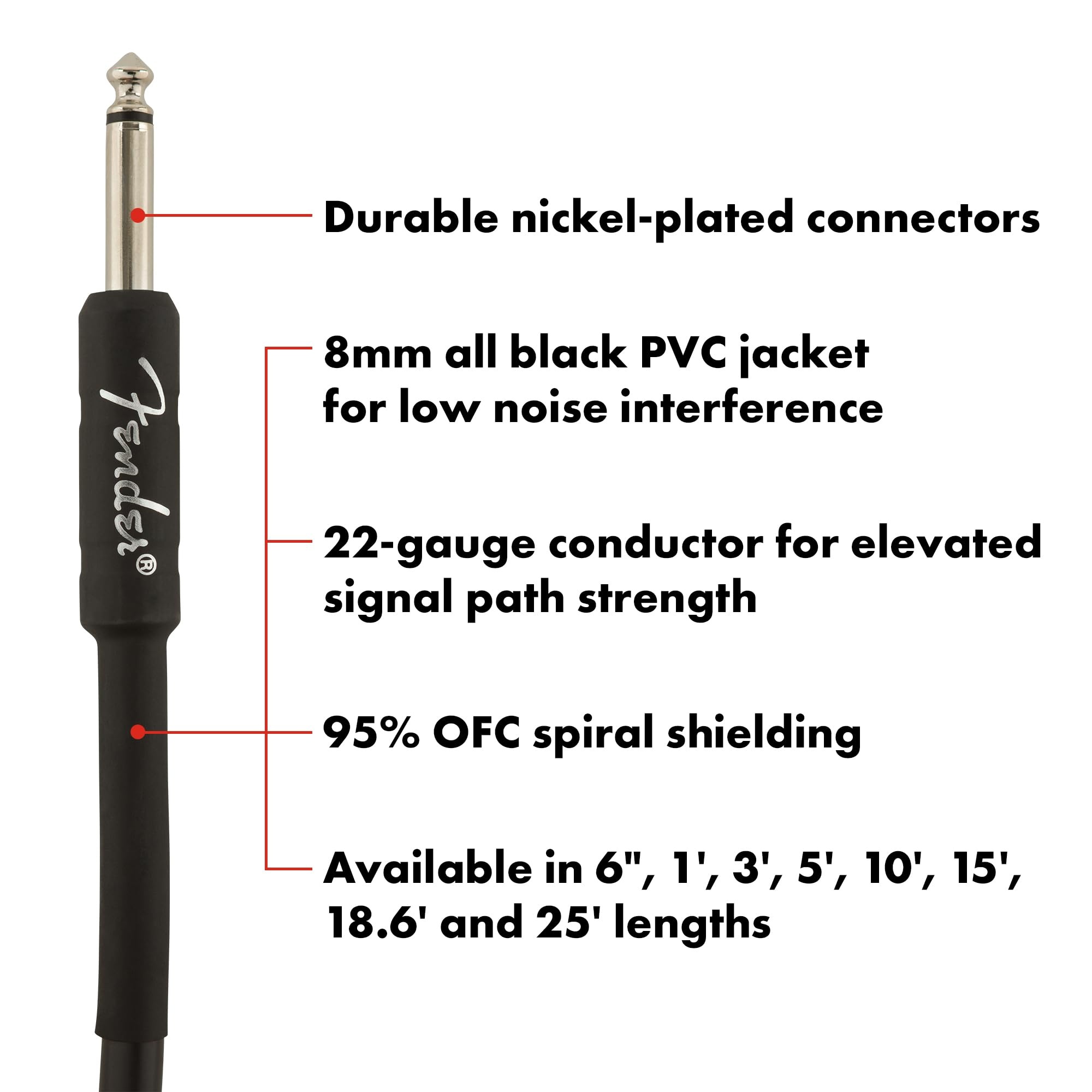 FENDER PRO 25' INST CABLE BK 7,5 m