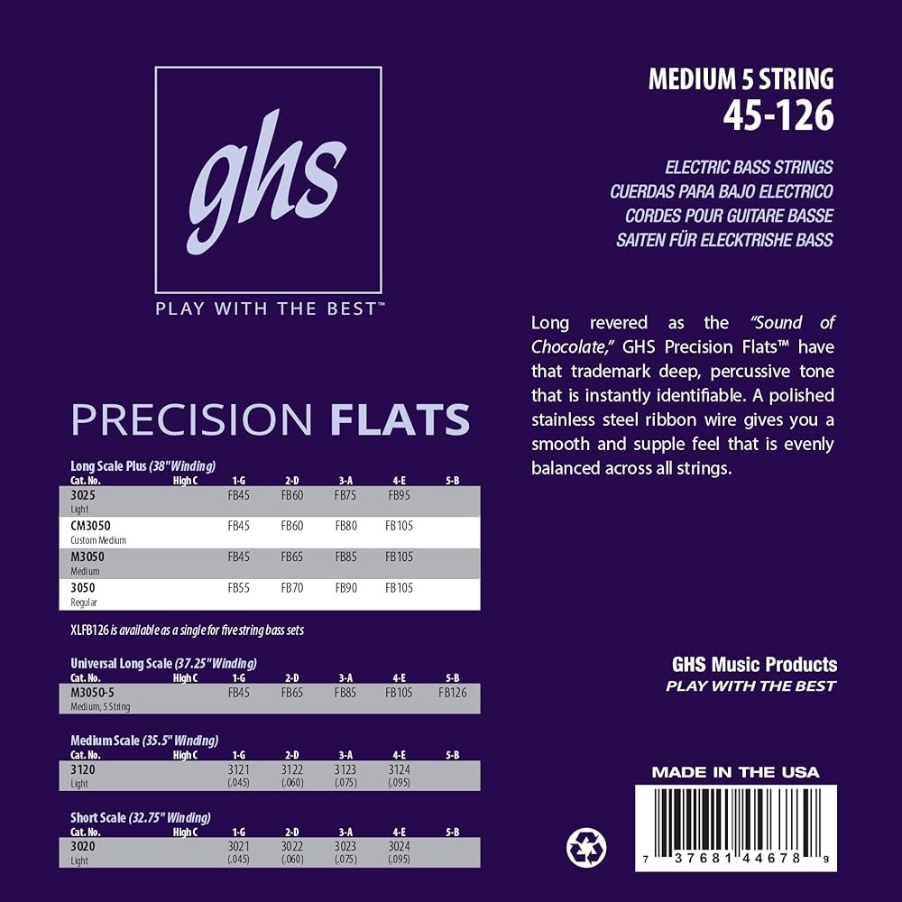 GHS Precision Flats 5 cordes 45‑126