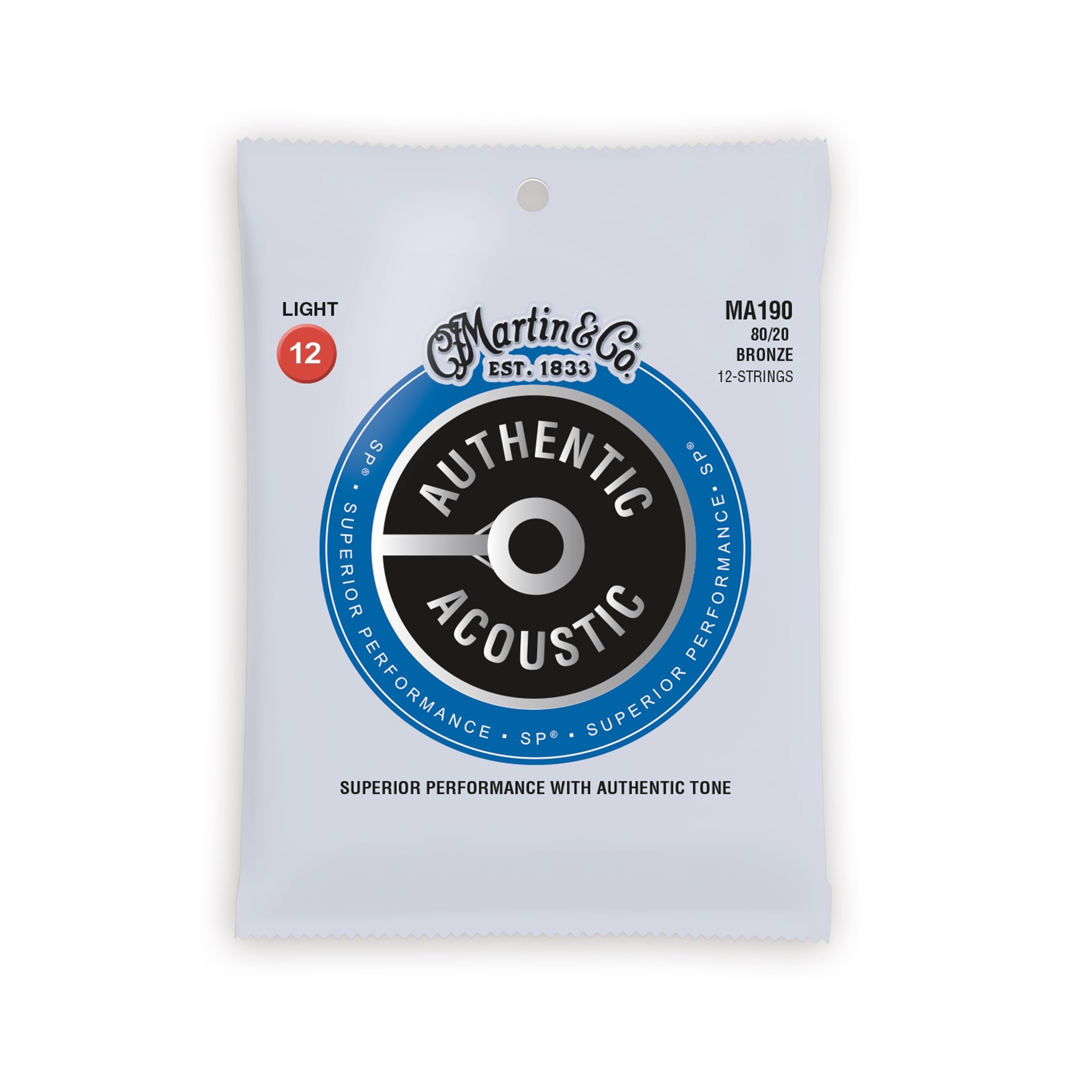 Martin MA190 Authentic Acoustic SP® 80/20 Bronze 12 cordes 12-54