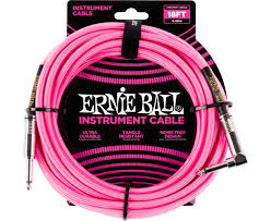 Câble instrument Ernie Ball jack/jack coudé 5,5 m rose fluo