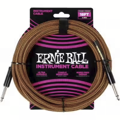Câble instrument Ernie Ball Jack/Jack 5,5 m orange et noir