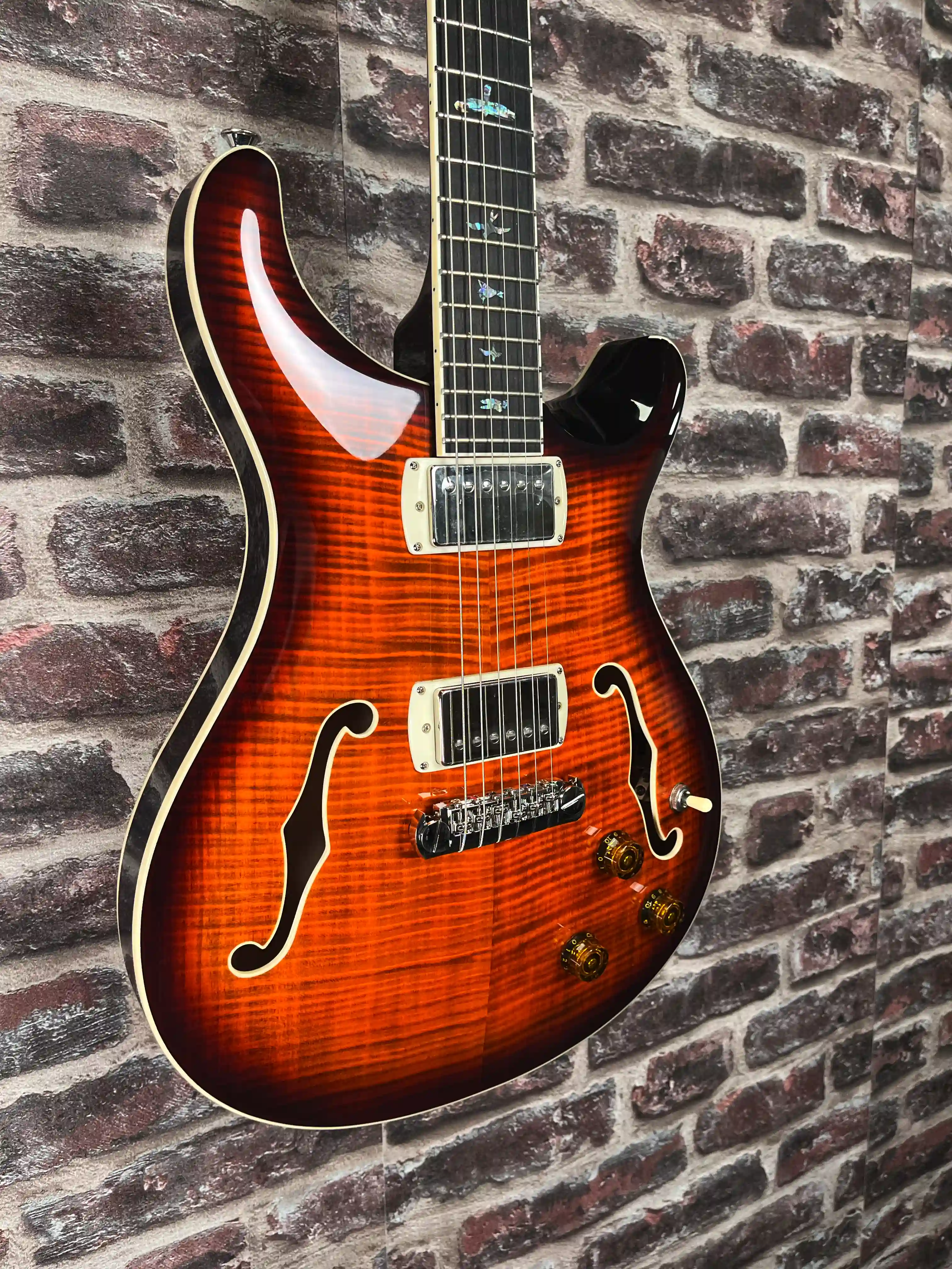 PRS SE Hollowbody II Piezo Orange Tiger Smokeburst 