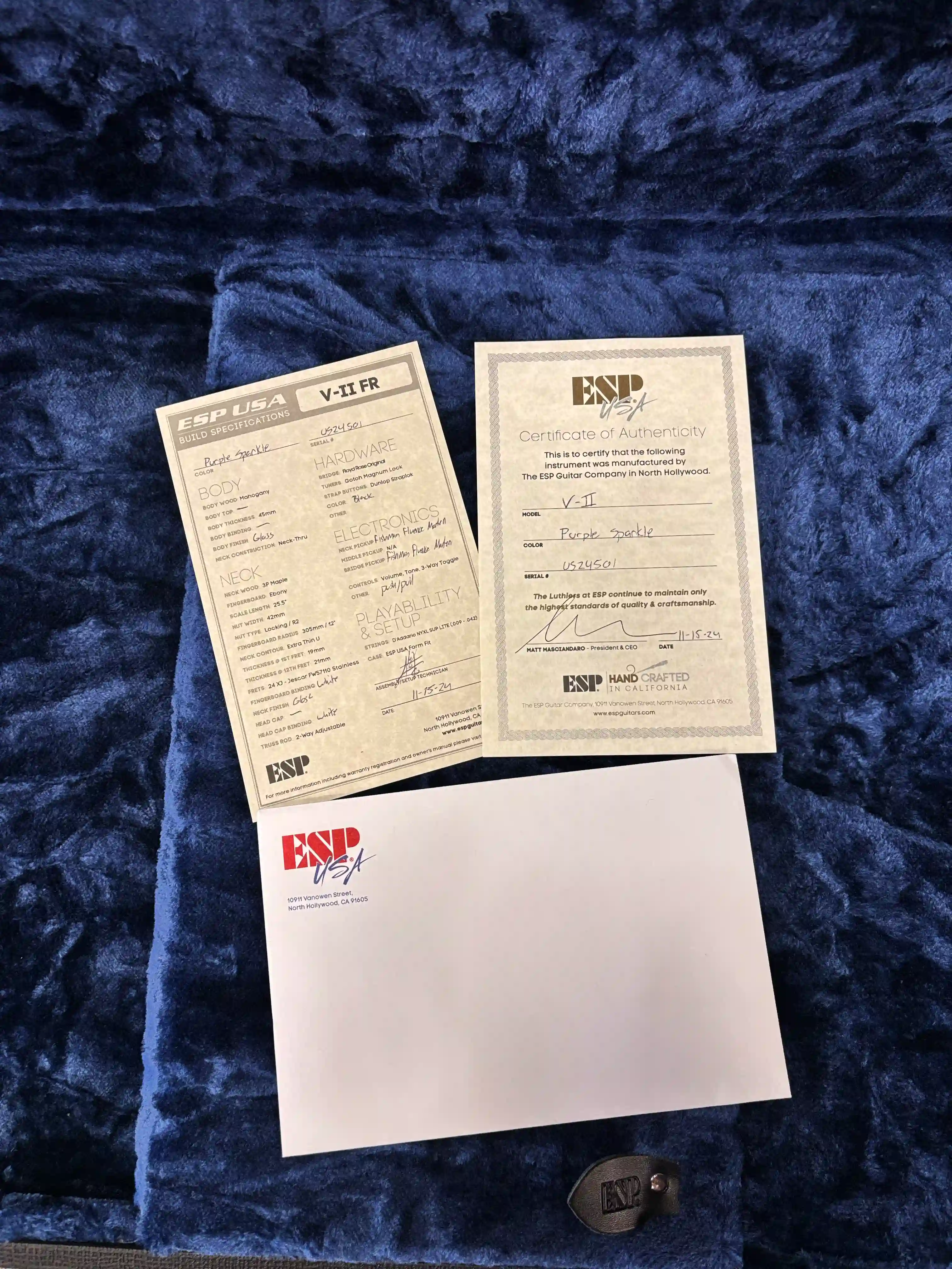 ESP V‑II FR USA Purple Sparkle OCCASION