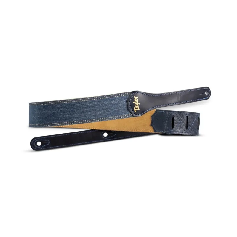 Sangle Taylor en denim bleu 2" avec logo doré