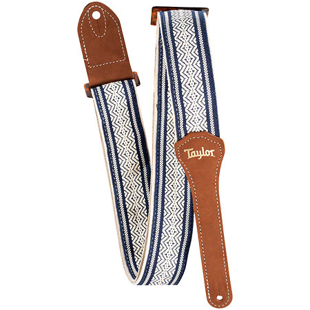 Sangle Taylor Academy Blanc & Bleu Jacquard 2"