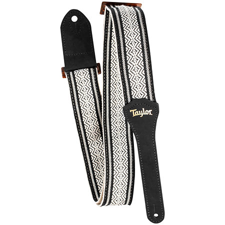 Sangle Taylor Academy Jacquard en coton blanc & noir 2"