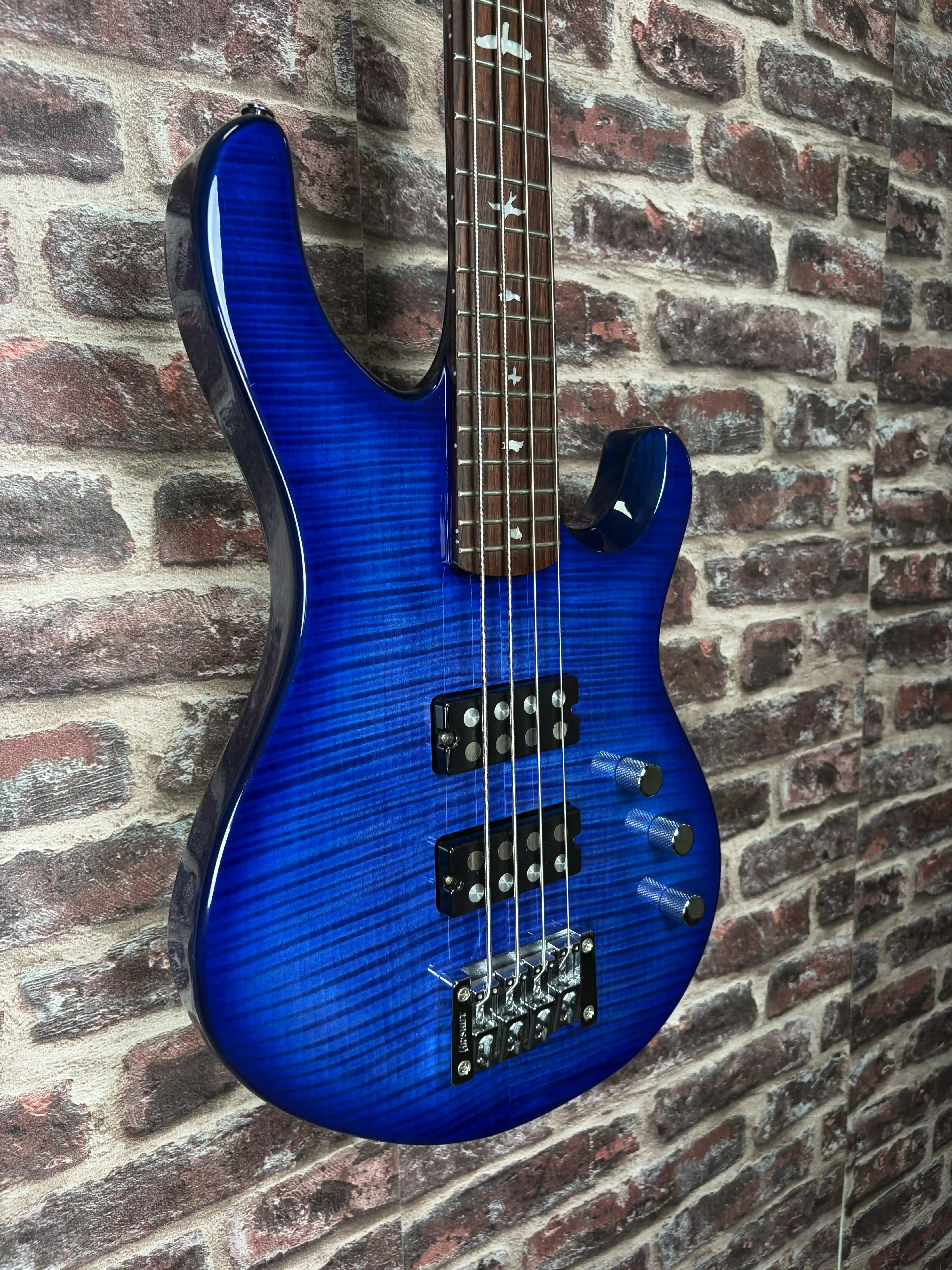 PRS SE Kingfisher Bass Faded Blue Wrap Around Burst OCCASION