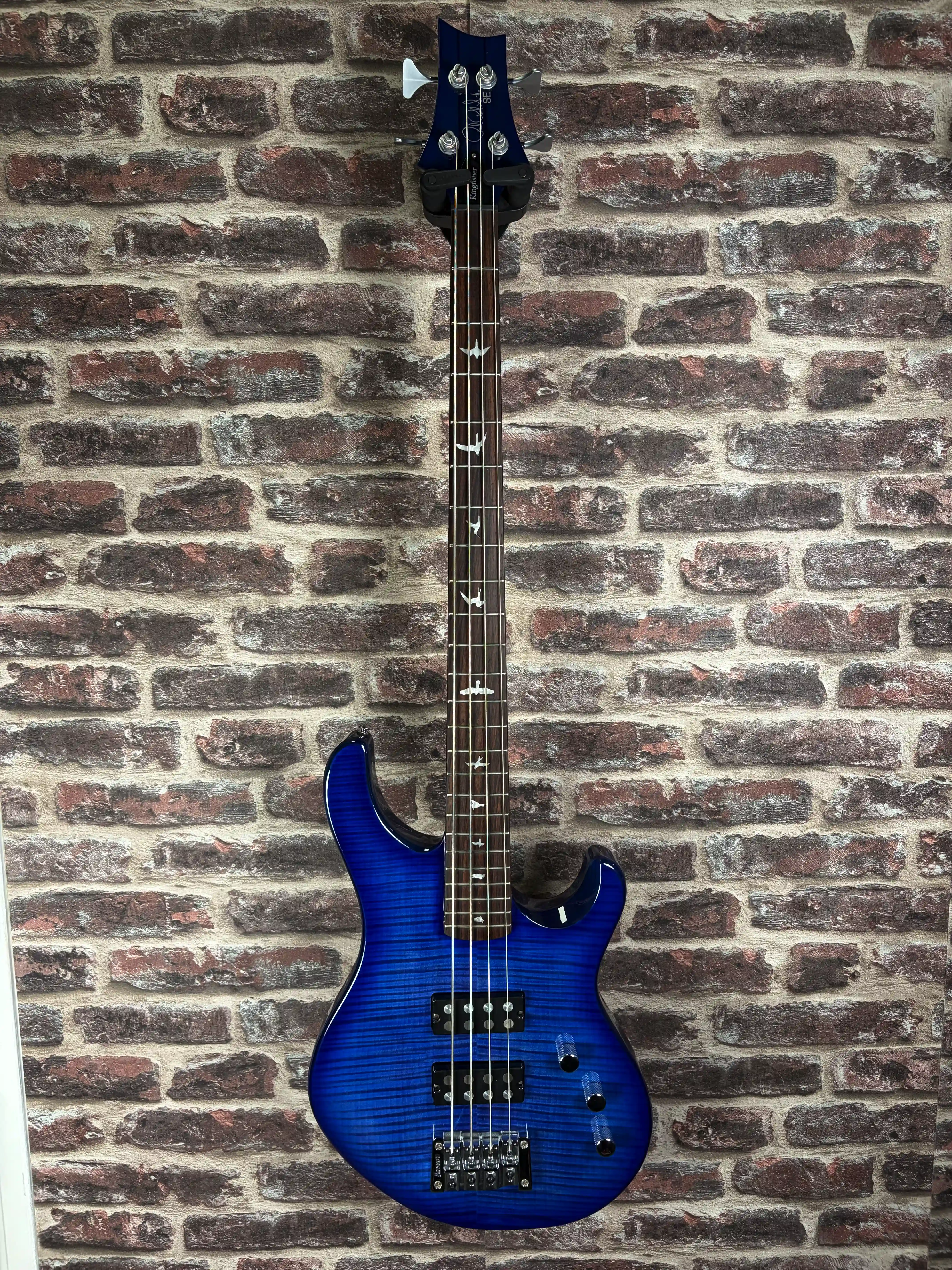 PRS SE Kingfisher Bass Faded Blue Wrap Around Burst OCCASION