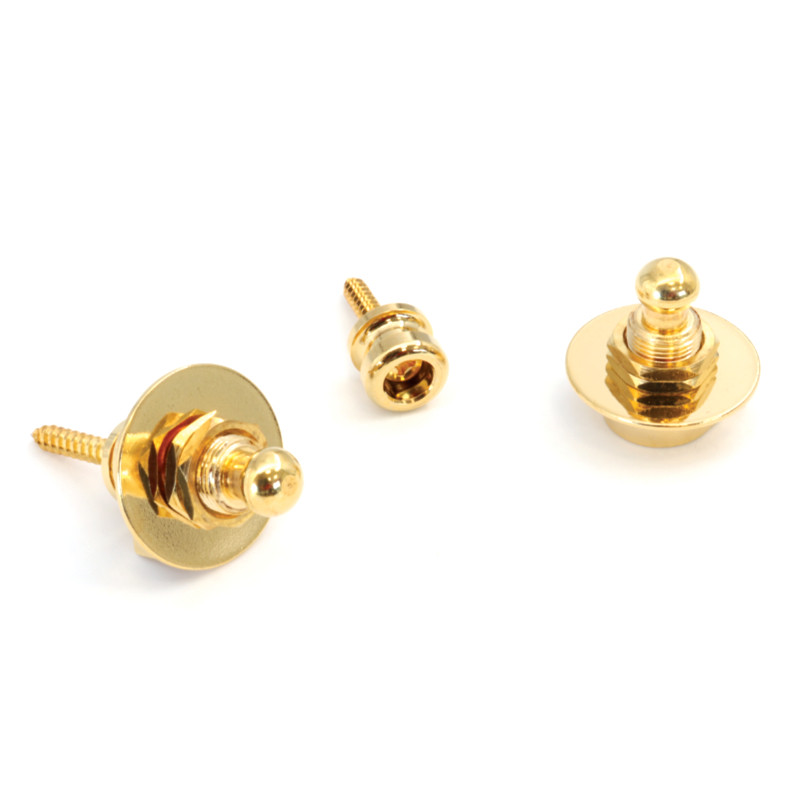 Fred's Guitar Parts Strap Locks Standard Doré (2 pièces)