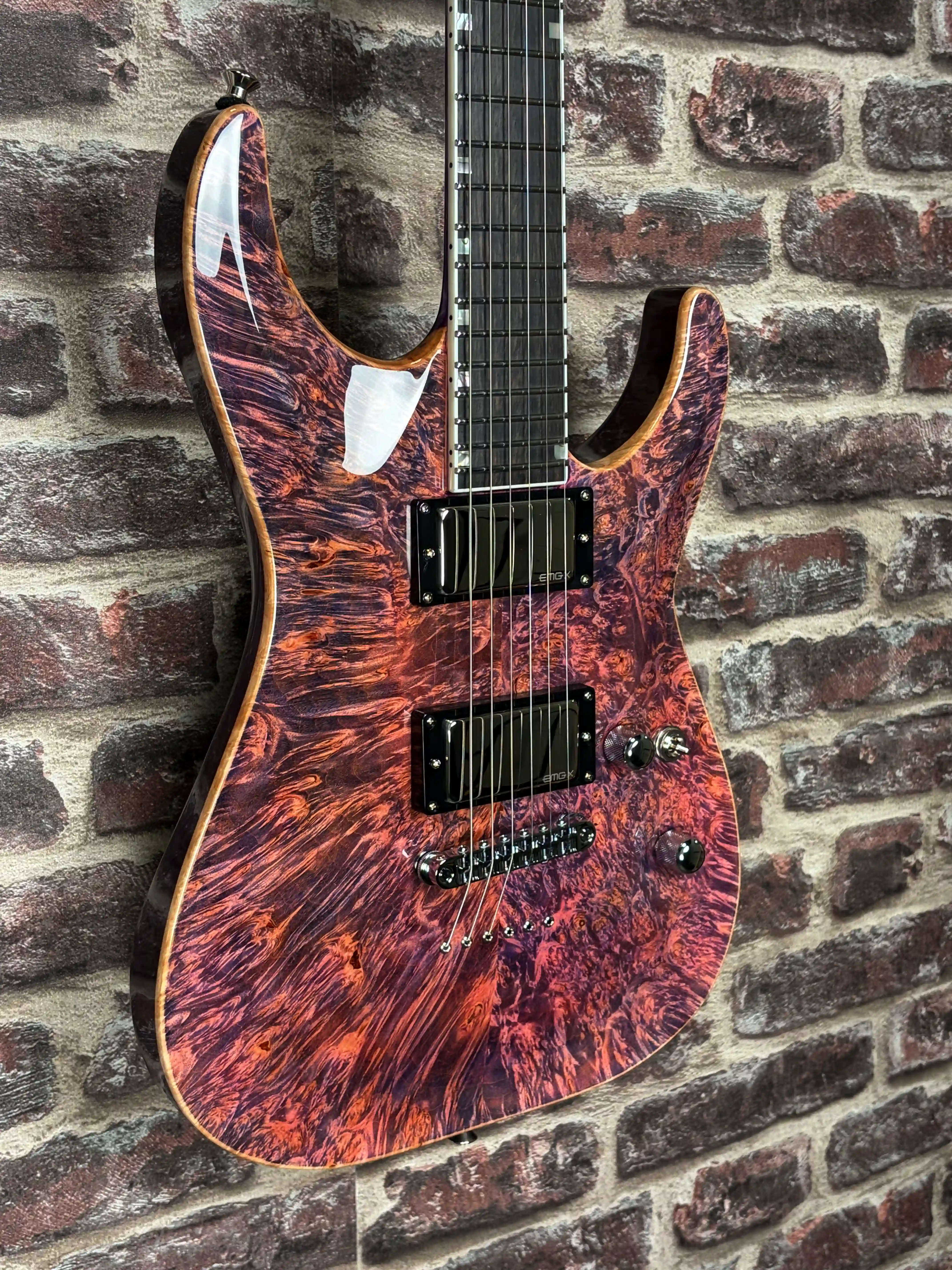 ESP USA Horizon II Limited Edition Burl Maple Rose Carmine #6/12