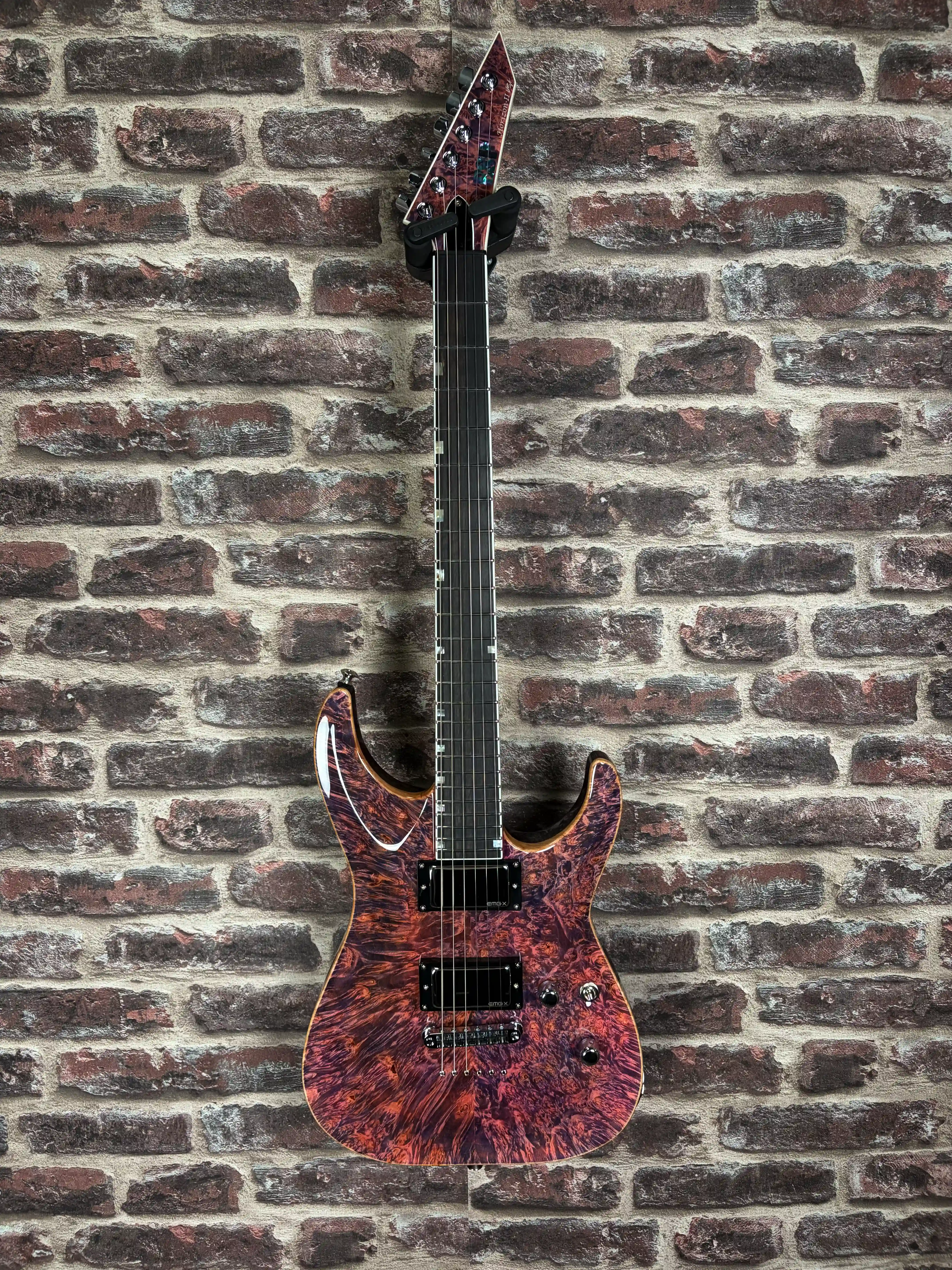 ESP USA Horizon II Limited Edition Burl Maple Rose Carmine #6/12