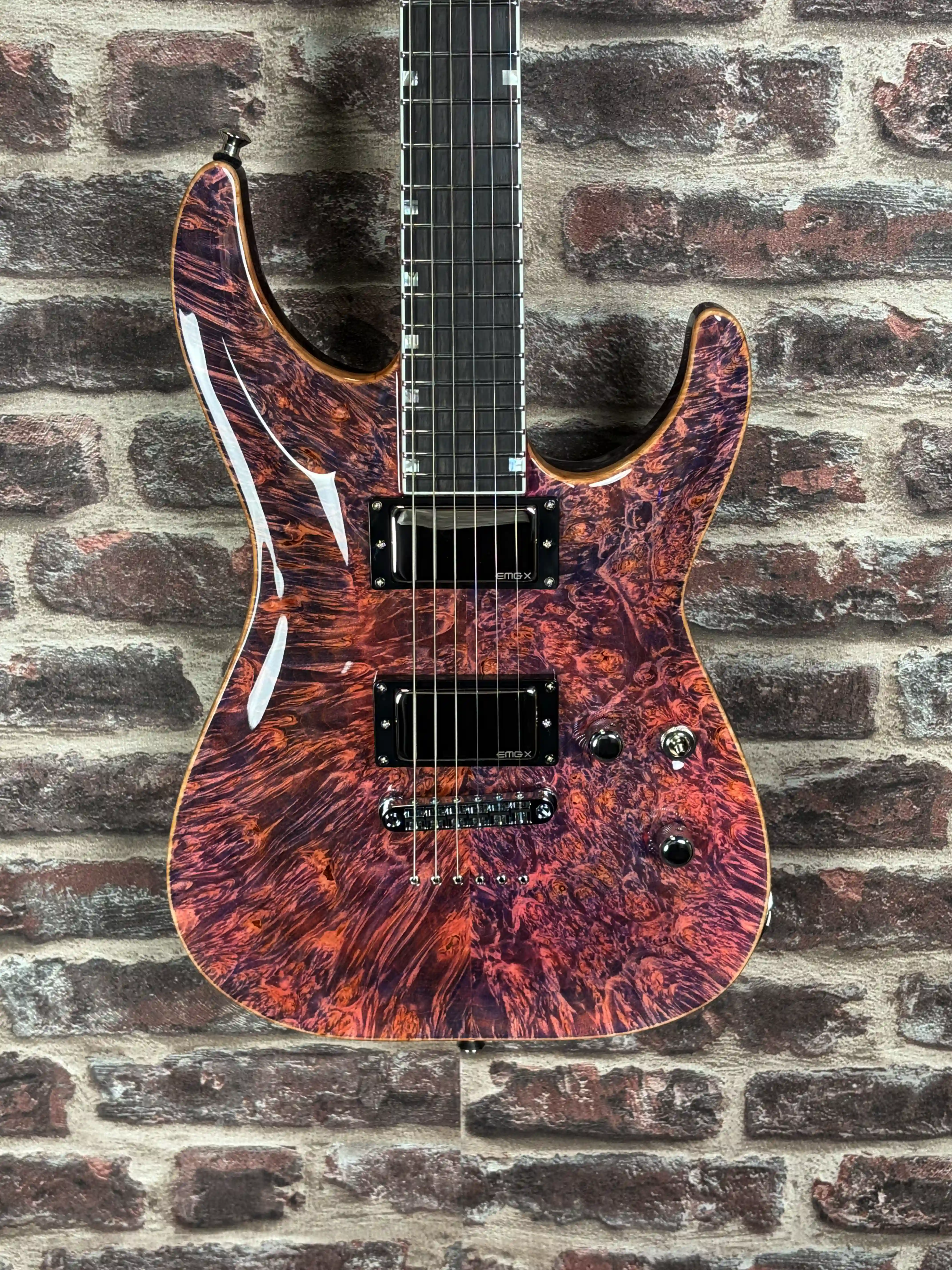 ESP USA Horizon II Limited Edition Burl Maple Rose Carmine #6/12