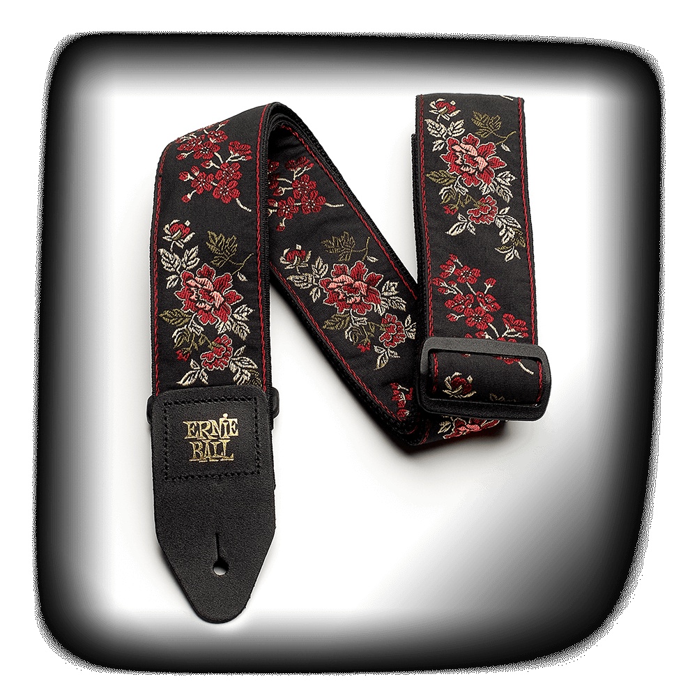 Sangle de guitare Jacquard Red Rose 4142