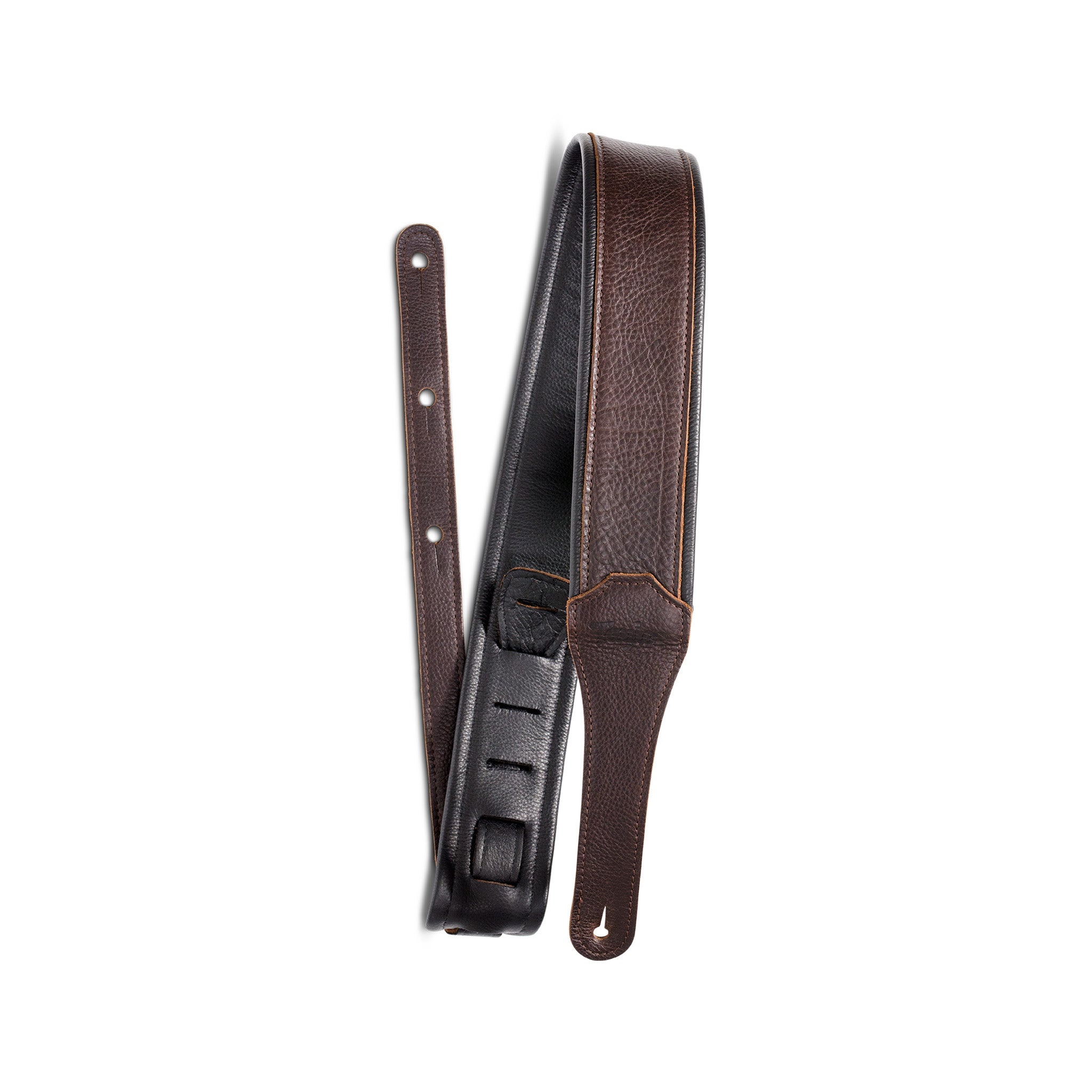 Sangle Taylor Koa Plus en cuir, surpiqûres noires