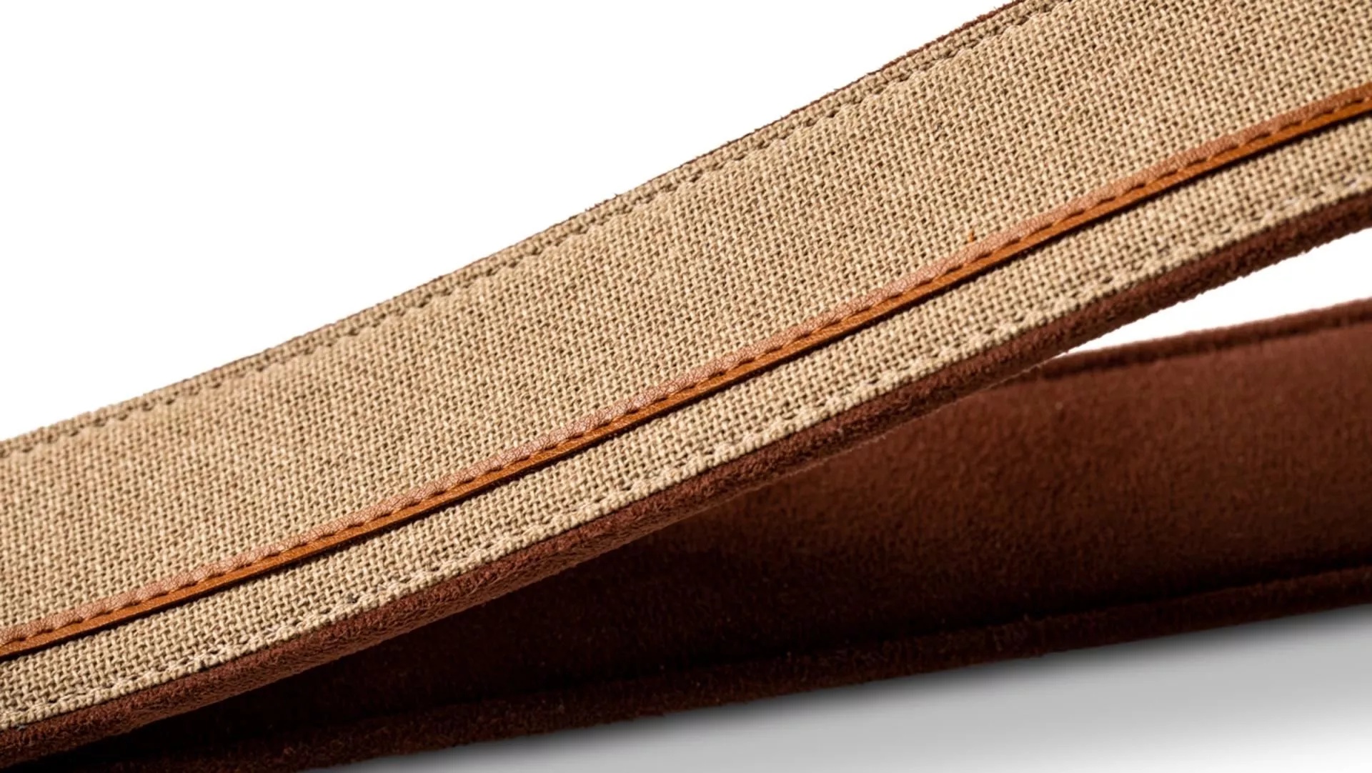 Sangle vegan en similicuir Taylor 2,5'' – Tan avec textile naturel