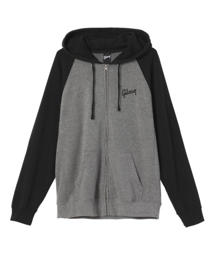Sweat à capuche zippé Gibson Logo Gris L