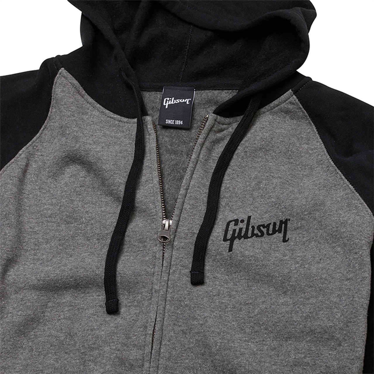 Sweat à capuche zippé Gibson Logo Gris L