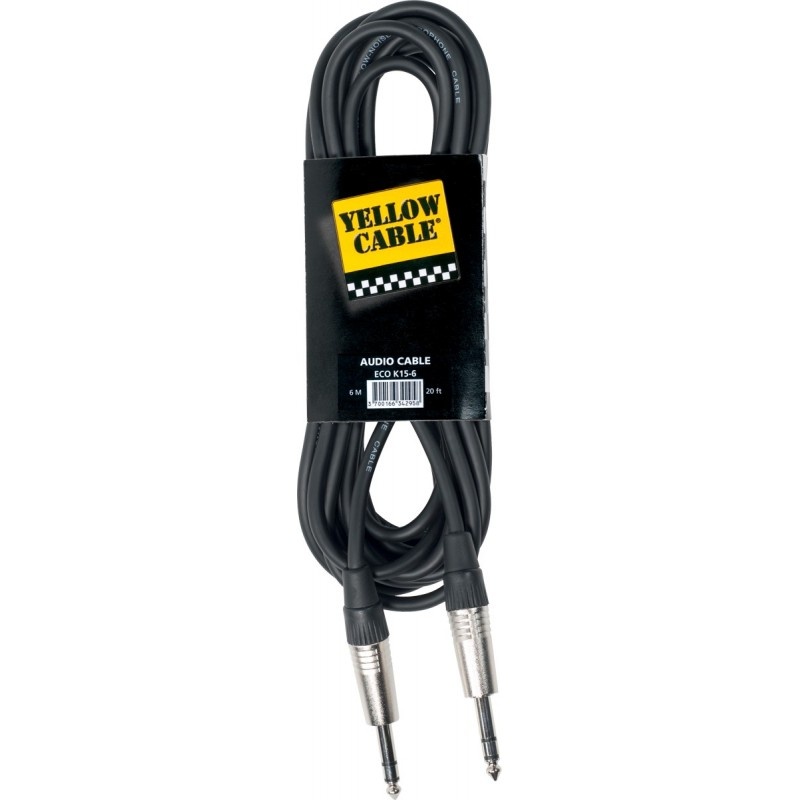 Yellow Cable K15‑6 Jack stéréo mâle / Jack stéréo mâle 6 m
